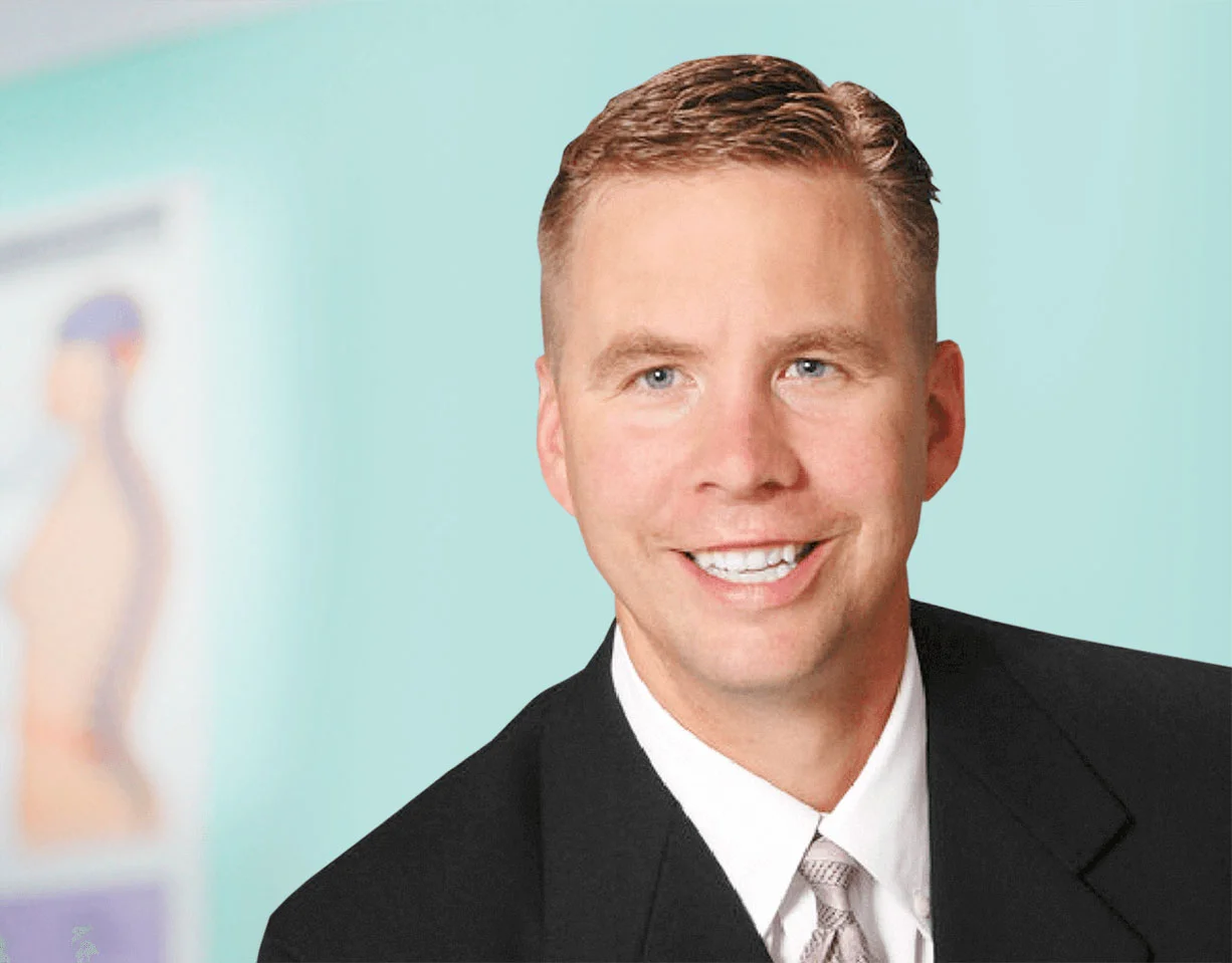 Dr. Christianson aligning a patient before adjustment